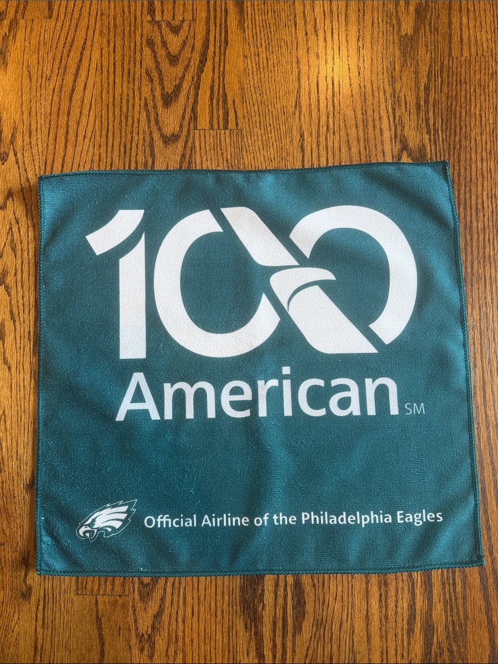 2026 Philadelphia Eagles American Airlines Green White Rally Towel NWOT